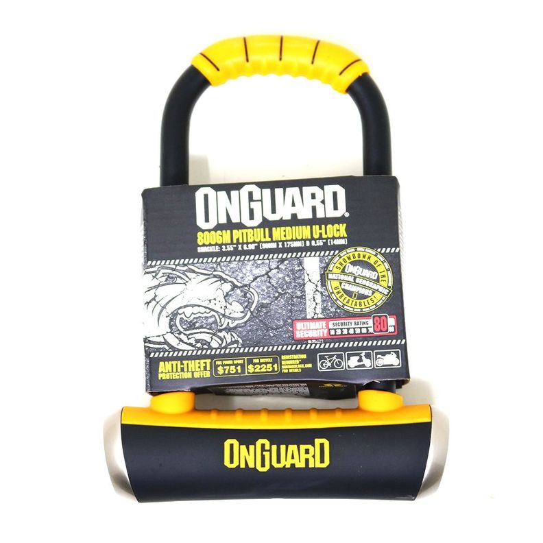 Candado OnGuard Llave U-Lock Pitbull Medium 90X175mm-1