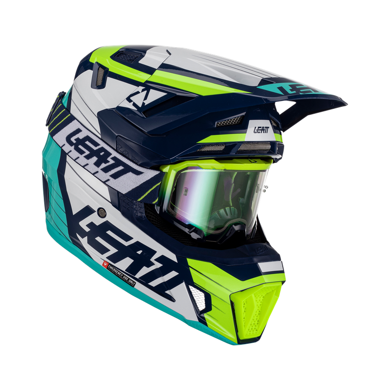 Kit Leatt Casco Con Antiparra Moto 7.5 V23 Azul L-0