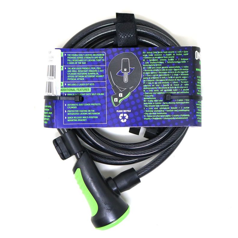 Candado OnGuard Llave Espiral NS Coil 180cmX8mm-5