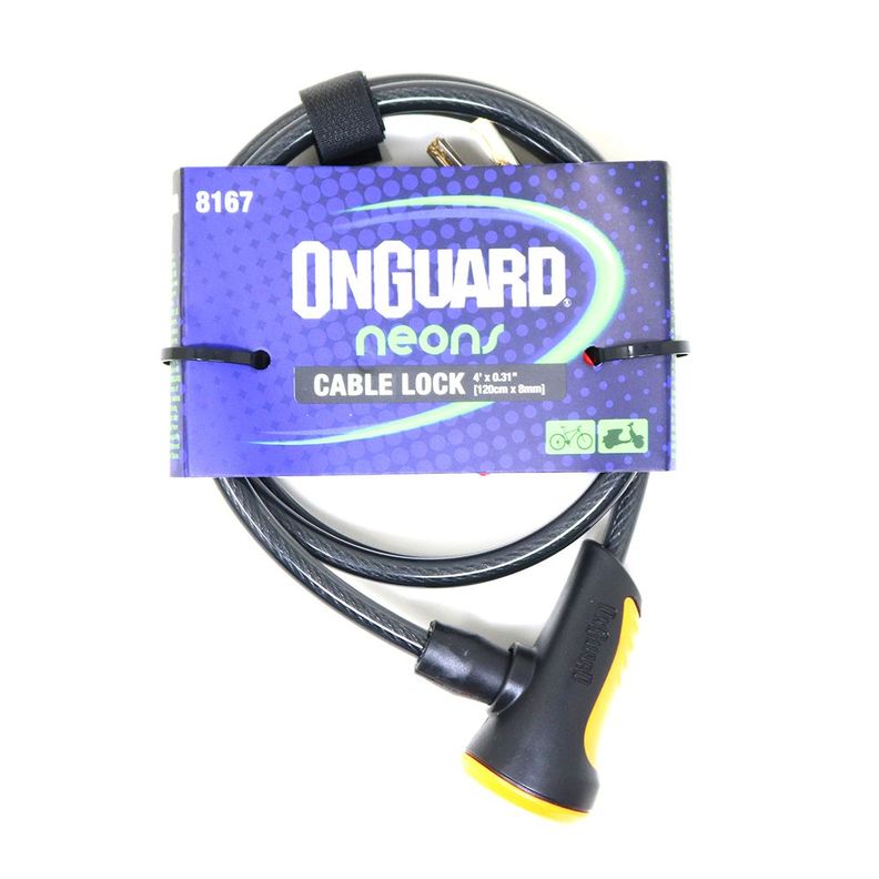 Candado OnGuard Llave Espiral NS 120cmX8mm-1