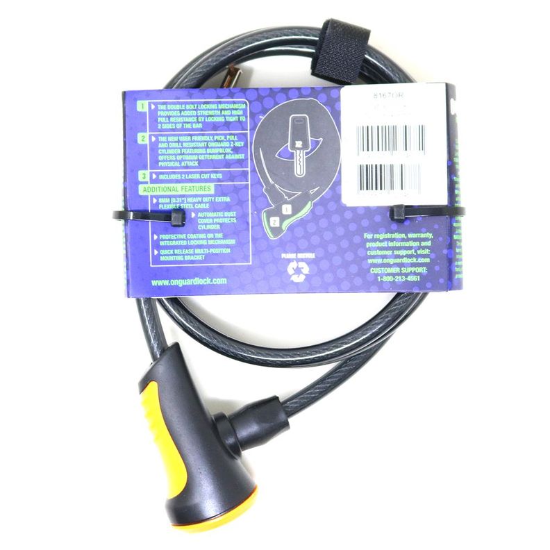 Candado OnGuard Llave Espiral NS 120cmX8mm-2