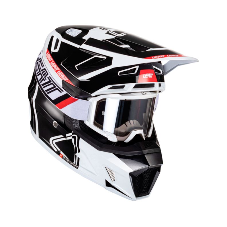 Kit Leatt Casco Con Antiparra Moto 7.5 V24 Negro Blanco XL-0