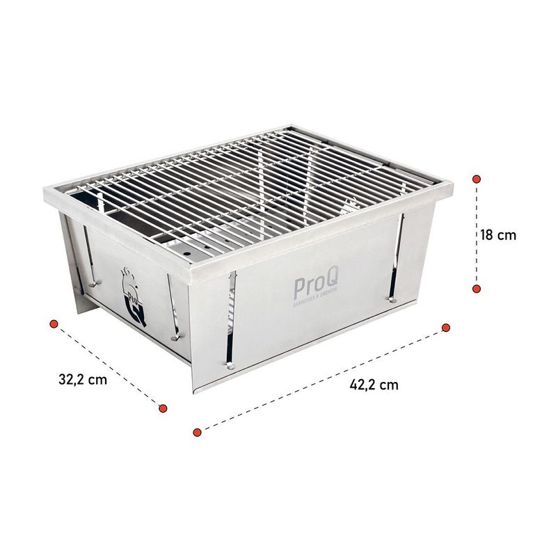 Parrilla Portátil ProQ Flatdog 42x32cms-2