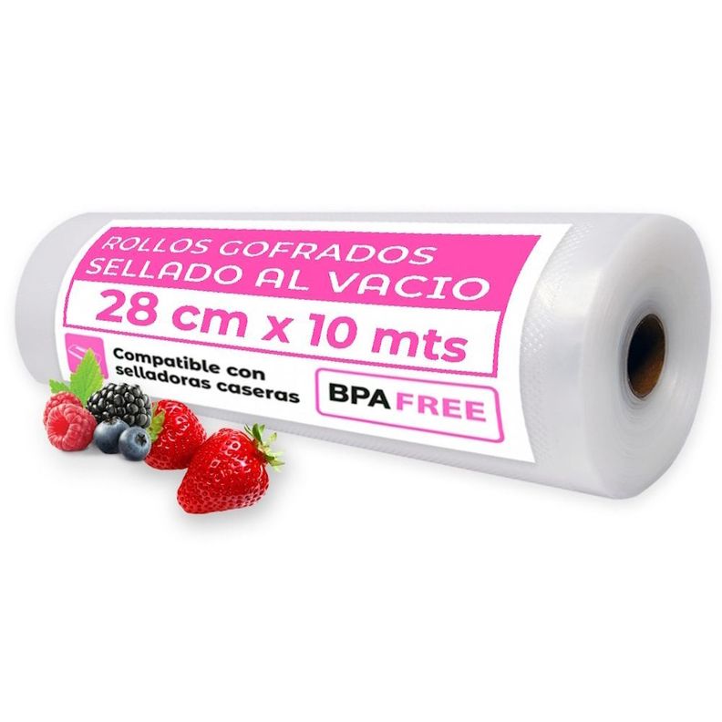 Rollo Bolsa Sellado Al Vacio 28cm X 10mt 80 Micras-0