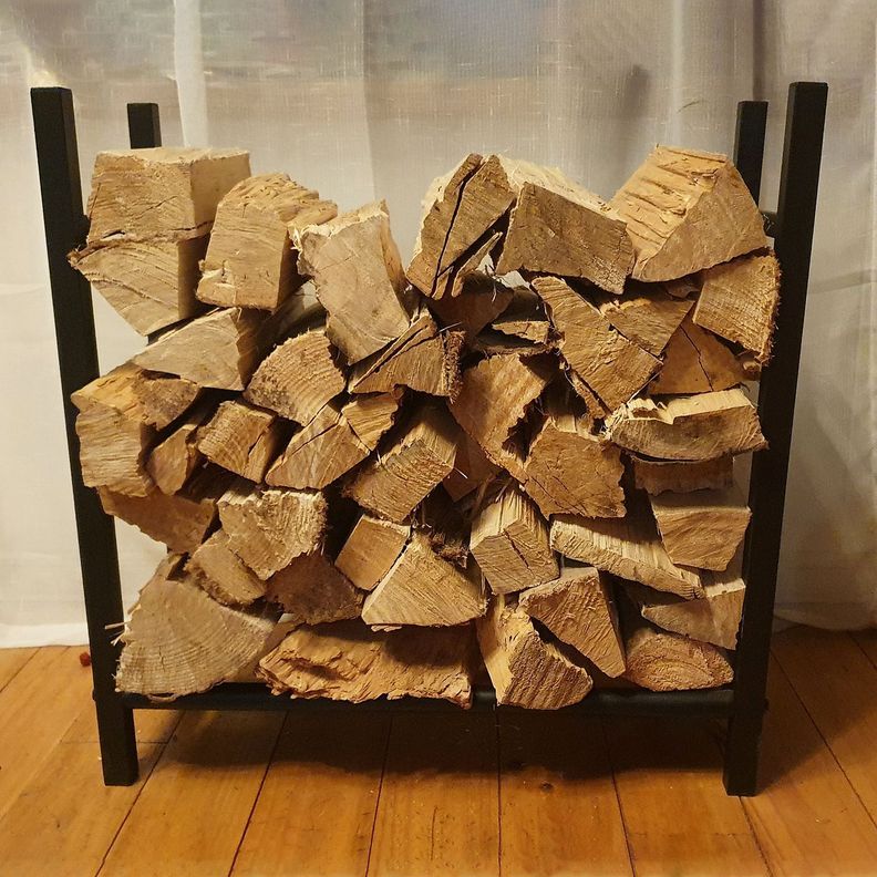 Leñero Estante Para Madera O Leña De Acero Negro-3