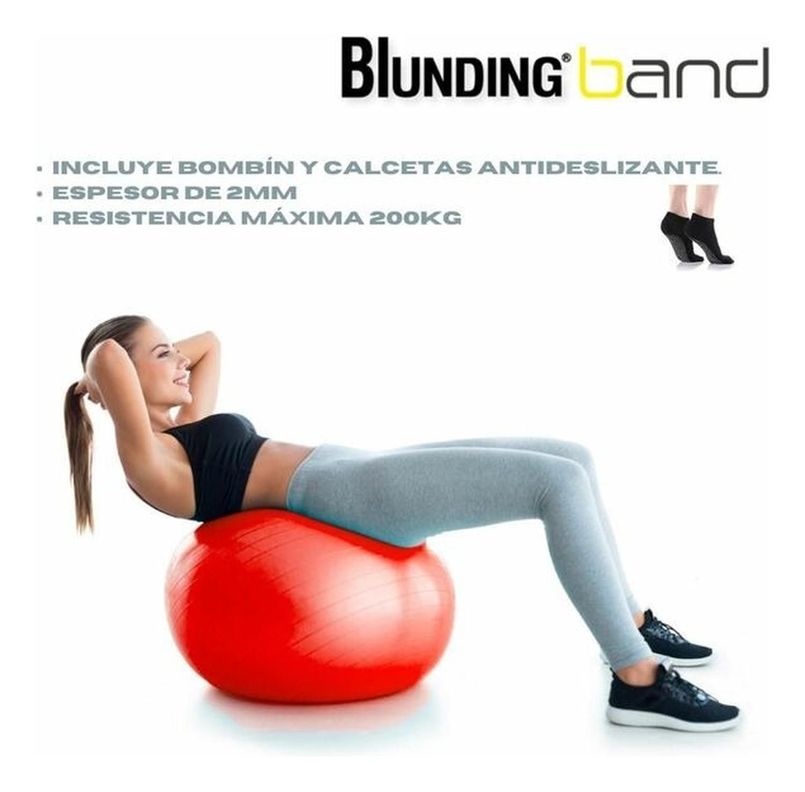 Balón De Ejercicios Con Bombín 75cm Rojo-electromedicina-1