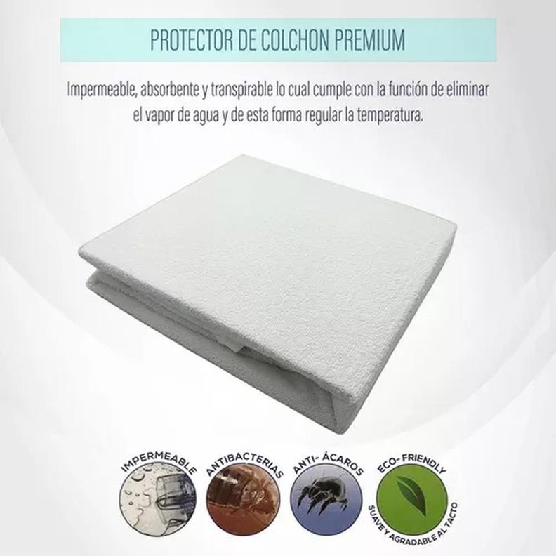 Protector Colchón Film Pu Impermeable 1 Plaza-2