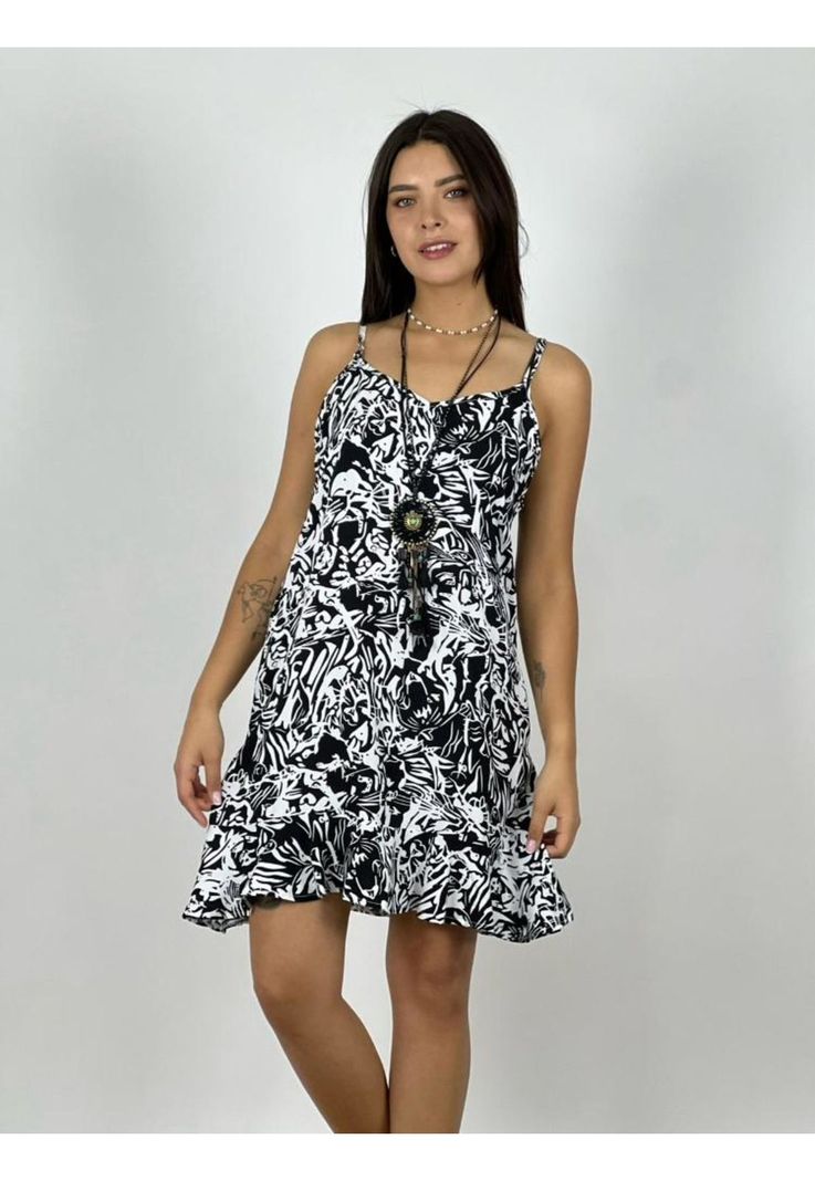Vestido Viscosa Diseño Negro-0