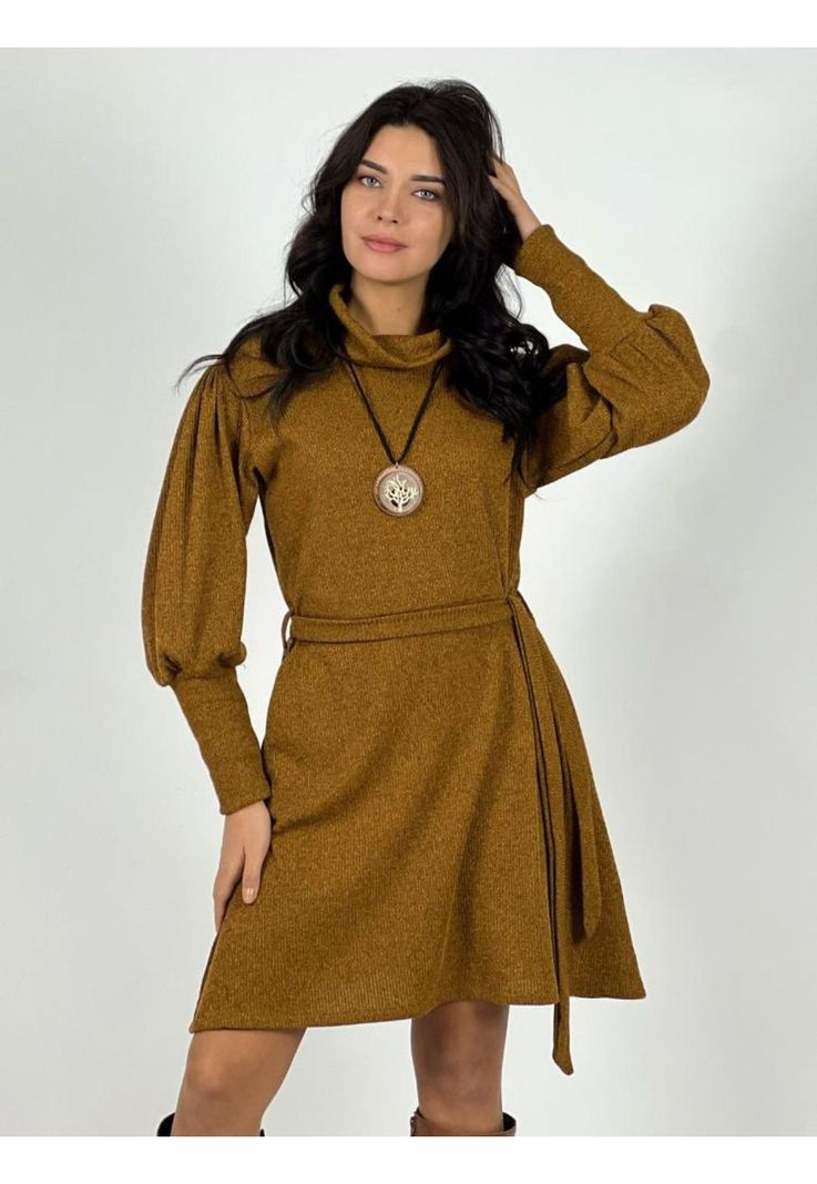 Vestido Lanilla Cuello Tortuga
