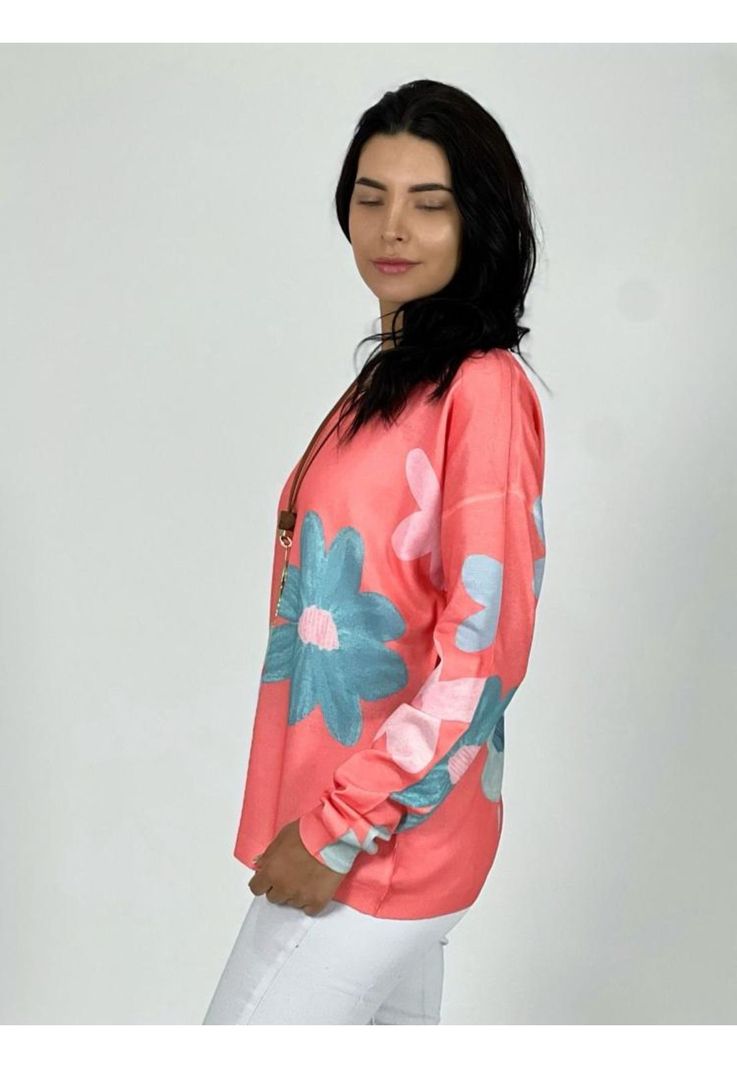 Sweater de Hilo con Flores-1