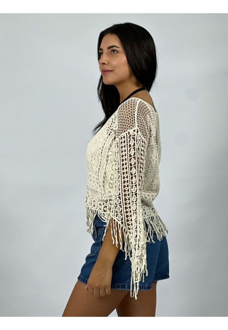 Polera Tejida Con Flecos-2