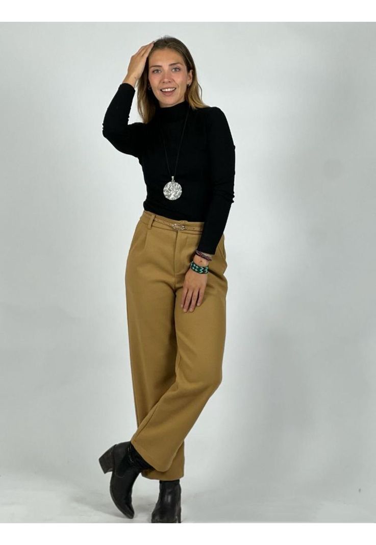 Pantalón de Paño con Cinturón-1