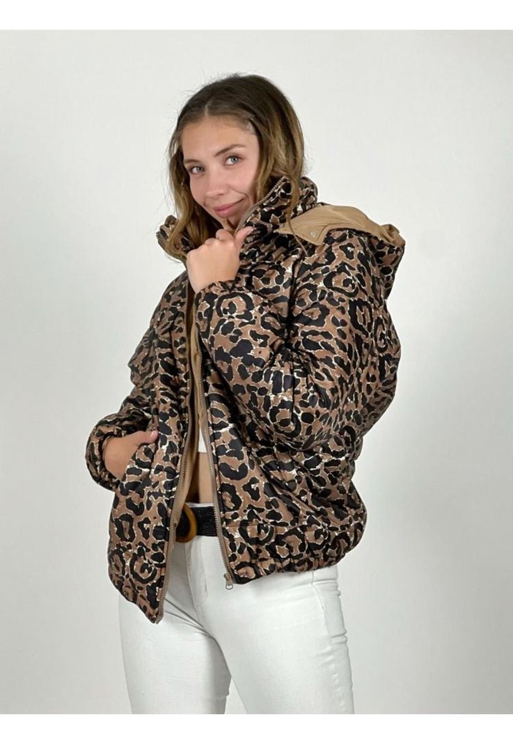 Parka Corta Acolchada Print-1