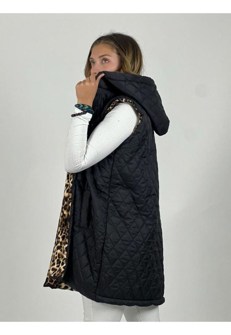 Chaqueta Sin Mangas Forrada Print-2