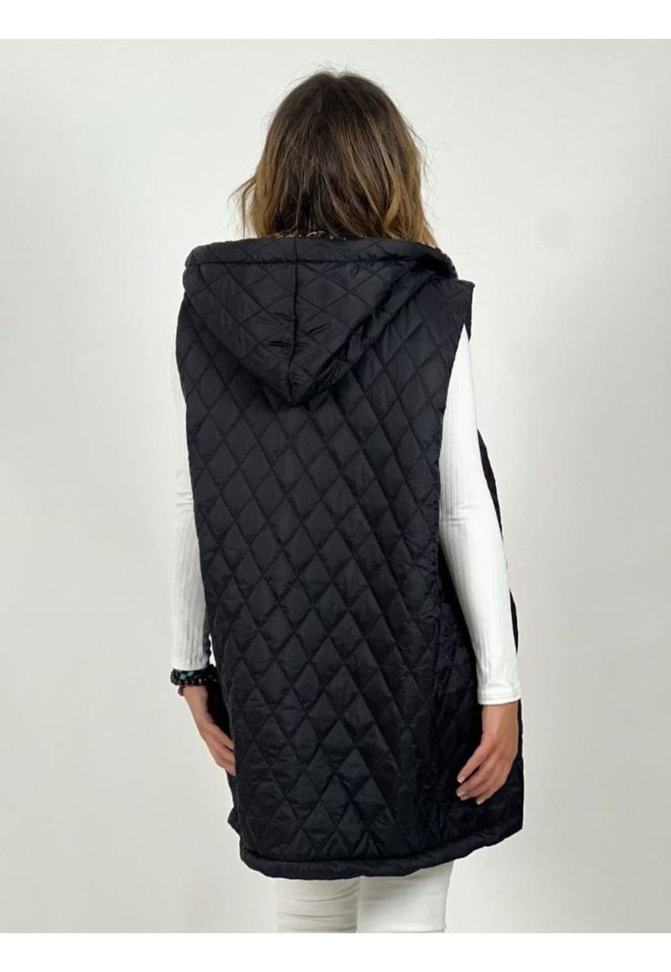 Chaqueta Sin Mangas Forrada Print-3