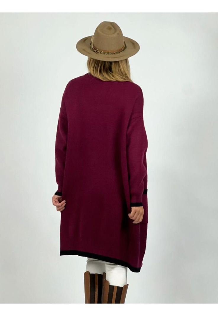 Cardigan de Lana Bordes de Color-2