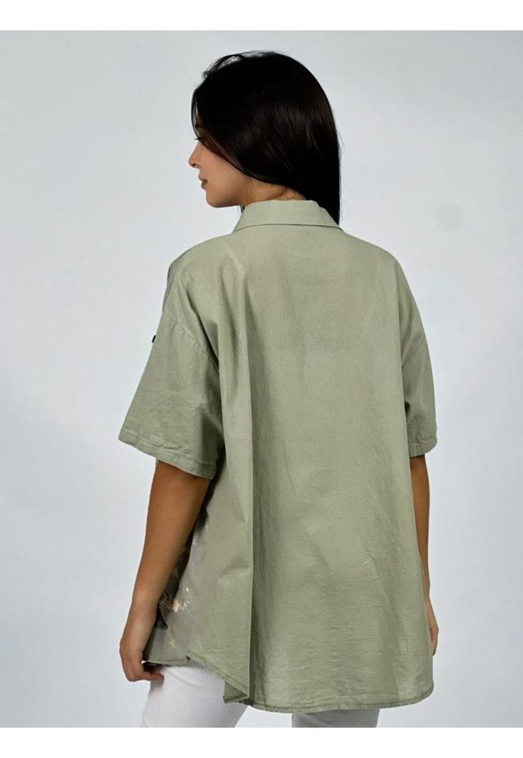 Blusa Lino Corazón Y Flor Print Blanco Enigmática Boutique-2