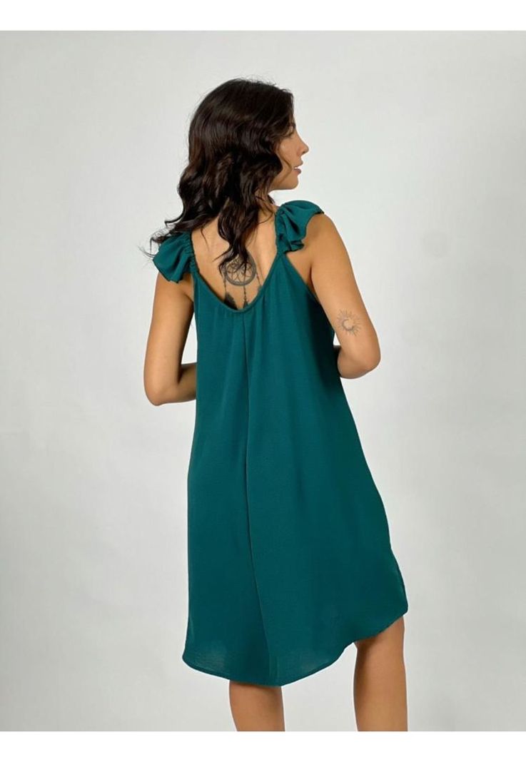 Mini Vestido Con Vuelos en Mangas-2