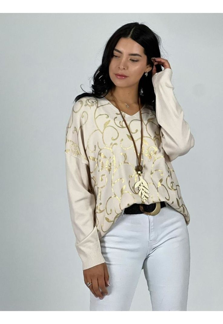 Sweater Spandex Diseño Enredadera-2