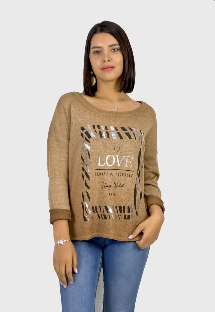 Polera Diseño Cuadro Cebra LOVE -0