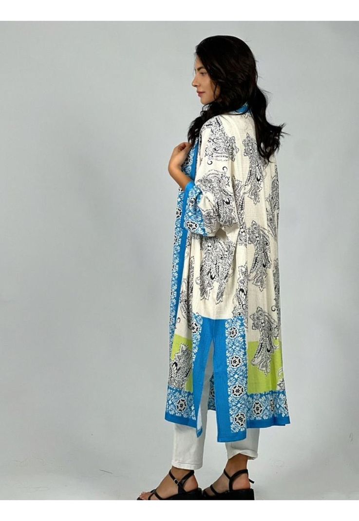 Tapado Boho con Bordes Celeste Enigmática Boutique-2