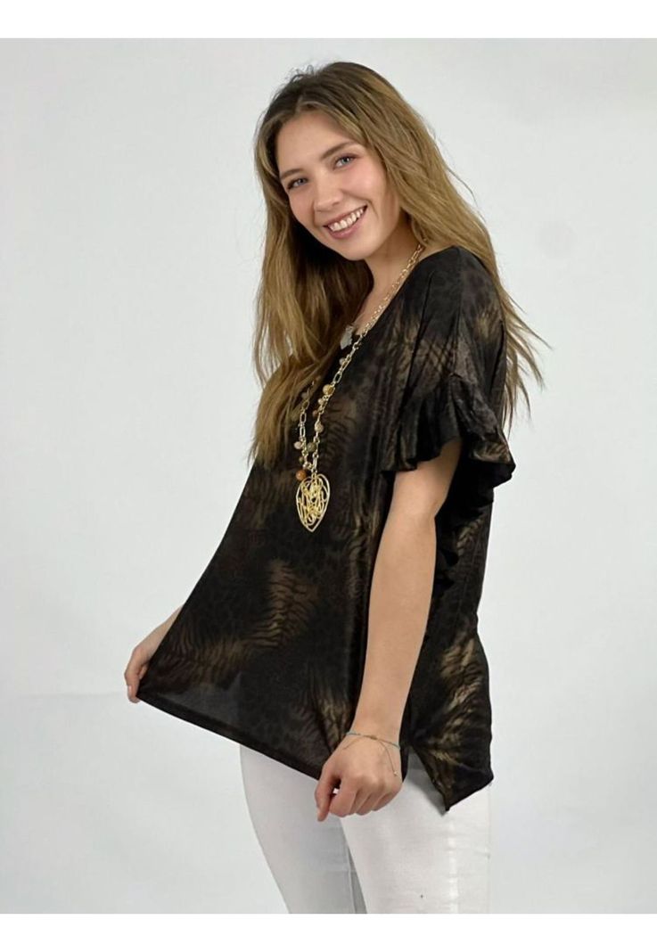 Polera Mangas Faroleo Estampado Print-1