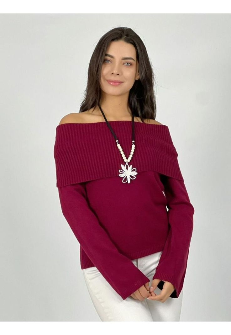 Sweater Lana con hombros descubiertos-0