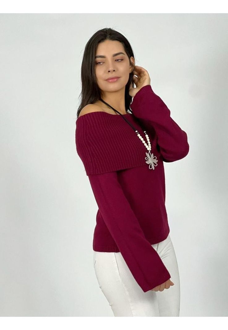 Sweater Lana con hombros descubiertos-2