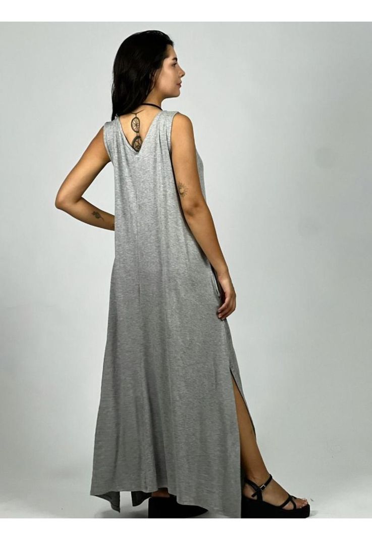 Vestido Algodón Sin Mangas Café Enigmática Boutique-2