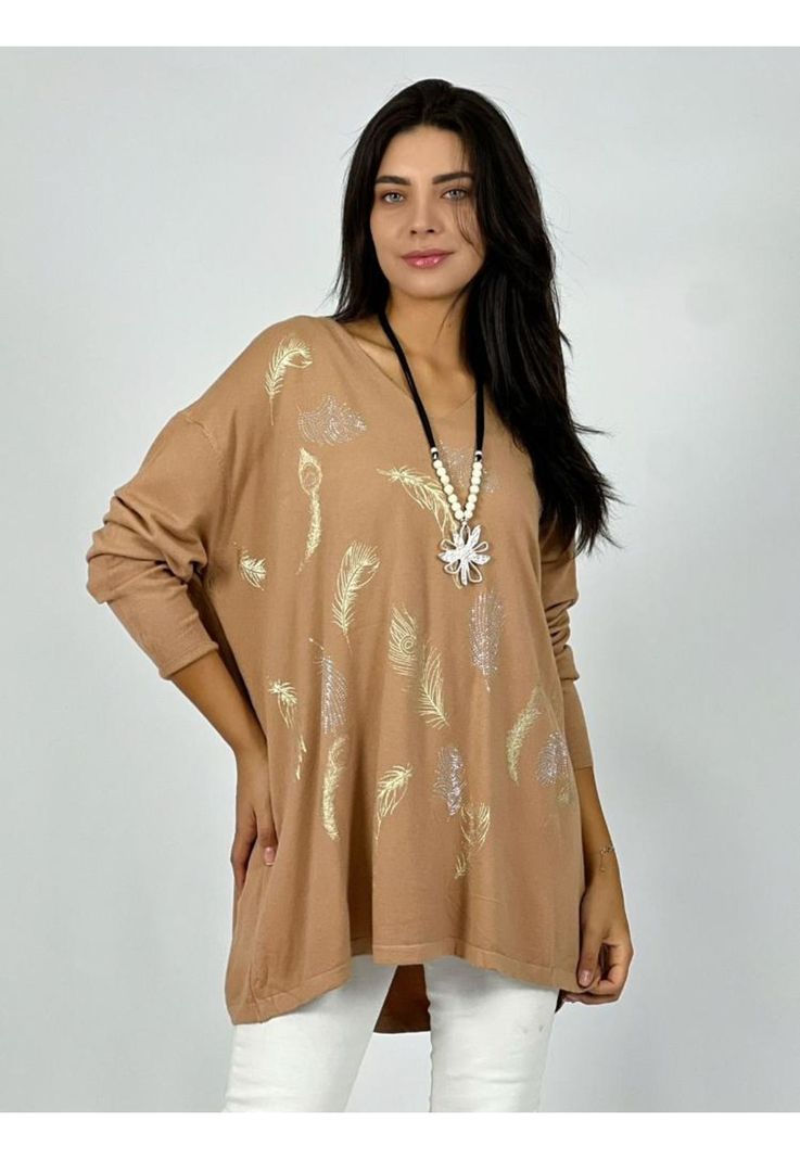 Sweater Spandex Plumas Brillantes-1