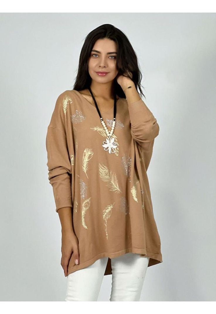 Sweater Spandex Plumas Brillantes-2