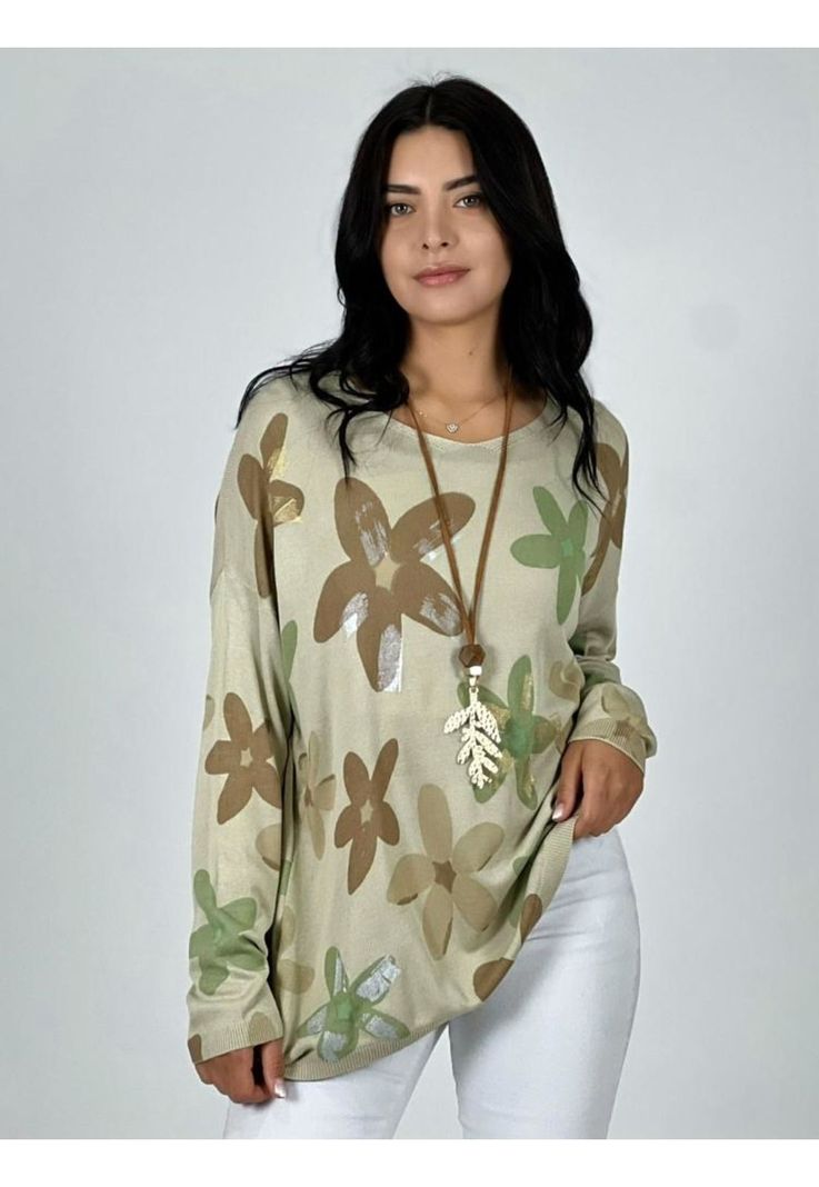 Sweater De Hilo Diseño Flores-0