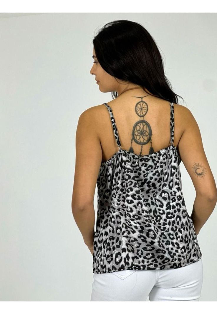 Polera Lencera Print con Encaje-2