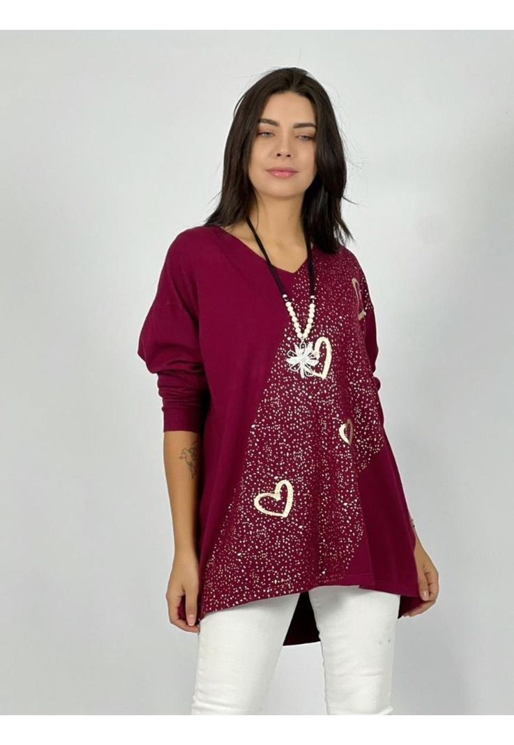 Sweater Spandex Corazones con Brillo-1
