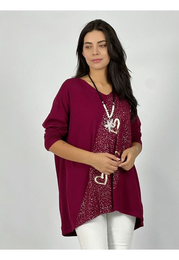 Sweater Spandex Corazones con Brillo-2