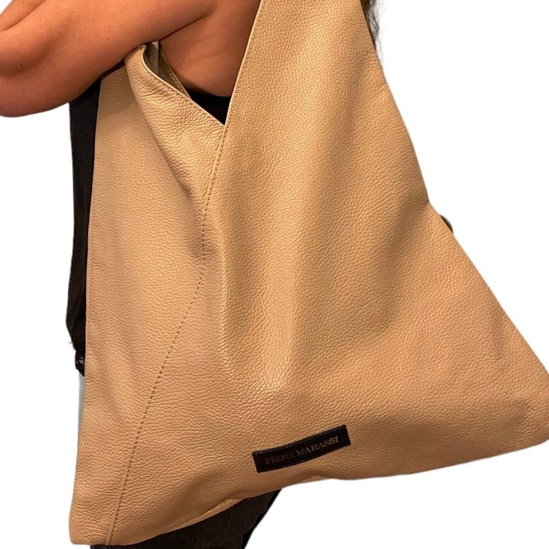 Cartera Piera Marassi, cuero natural, genuino. Modelo Roberta-1