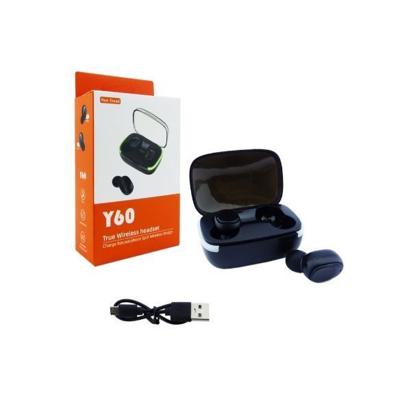 Audifonos TRUE WIRELESS Bluetooth Modelo Y60 Con Cargador Magnetico-0
