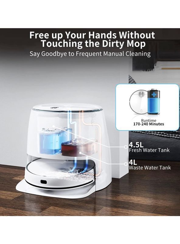 Aspiradora Redroad G10 2800pa Sweeping Mopping Robot, 450ml Self-cleaning Robot Vacuum Cleaner-4