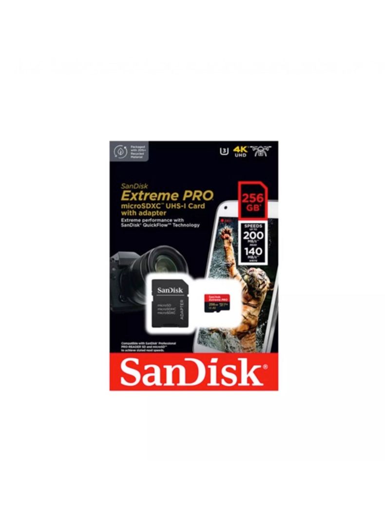 Tarjeta de Memoria Micro Sd Sandisk 256gb Extreme PRO más Adaptador-2