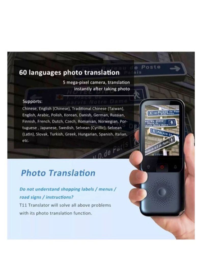 Traductor de Voz Inteligente T11, Internet, 138 Idiomas-5