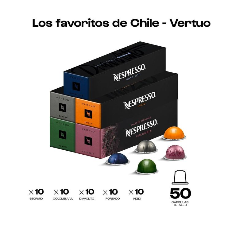 50 Capsulas De Cafe Nespresso Vertuo Pack Favoritos