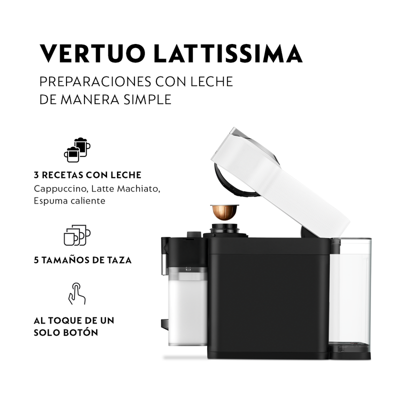 Cafetera de Cápsulas Nespresso Vertuo Lattissima-2