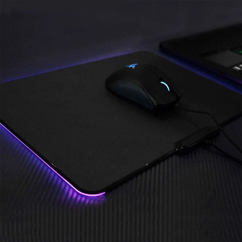 Mouse Pad Gamer Antideslizante Luz RGB Led Touch, 35x25cm-3