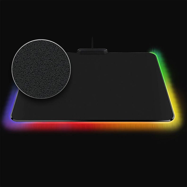 Mouse Pad Gamer Antideslizante Luz RGB Led Touch, 35x25cm-4