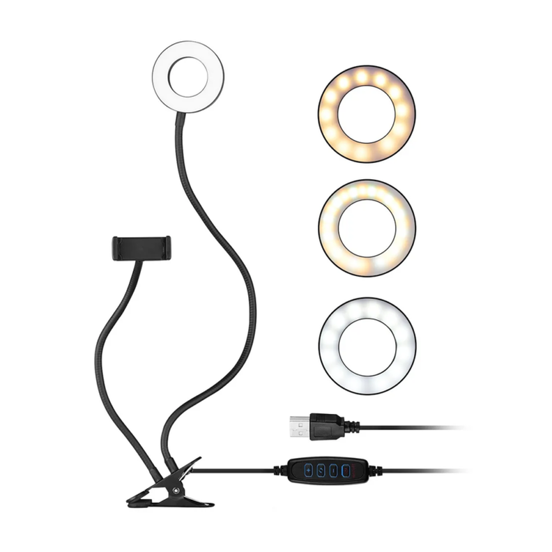 Kit 2 En 1 Aro Luz Fotografias Led Selfie Soporte Tik Tok-0