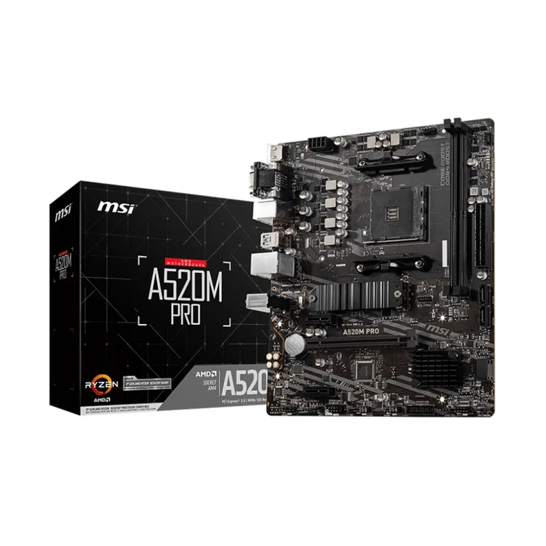 Placa Madre MSI A520M PRO, AMD A520 AM4, DDR4,mATX, Dual-0