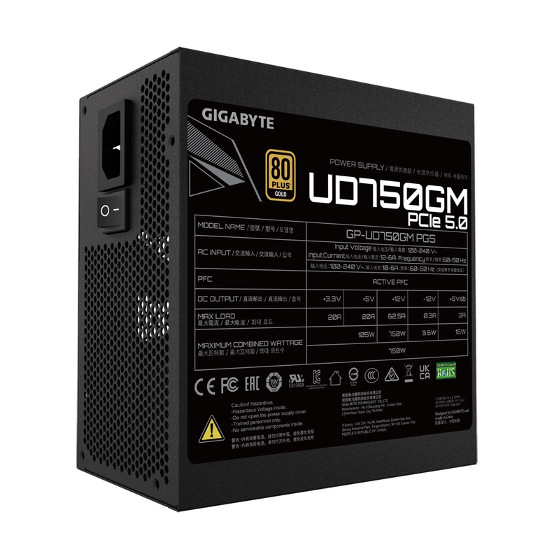 Fuente de Poder Gigabyte 750W UD750GM PG5, 80+ Gold, Modular-2