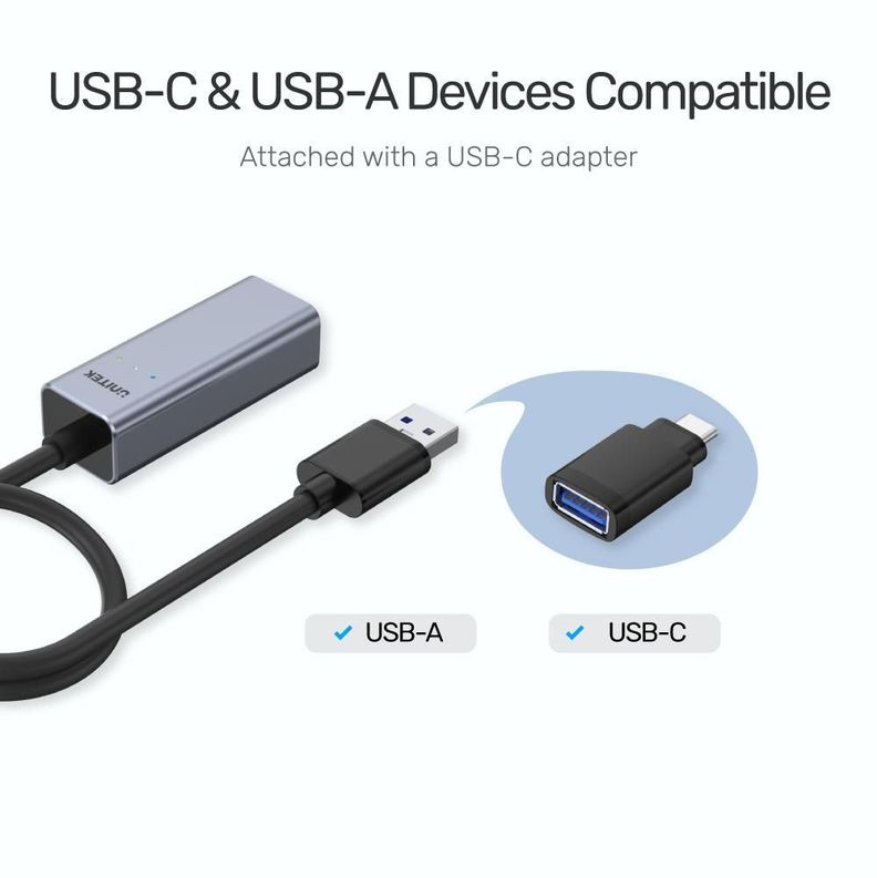 Adaptador USB 3.0 a Gigabit Ethernet con adaptador USB-C-3