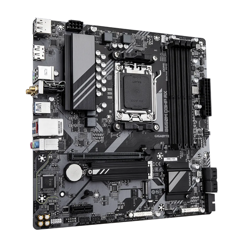 Placa Madre Gigabyte B650M D3HP AX, AM5, DDR5, M.2, MicroATX-1