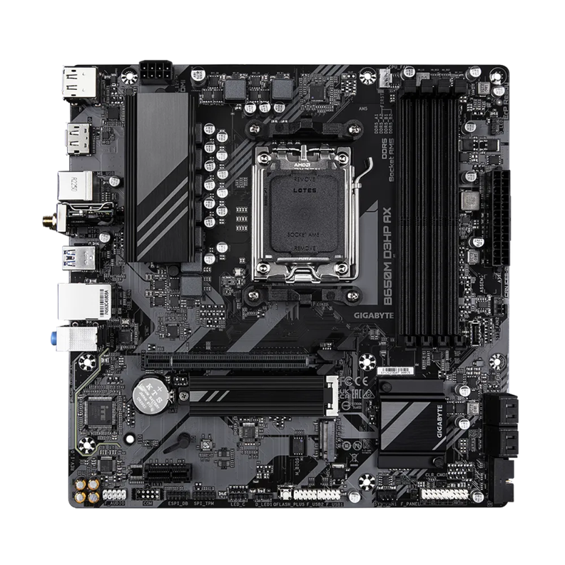 Placa Madre Gigabyte B650M D3HP AX, AM5, DDR5, M.2, MicroATX-2